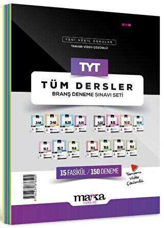 2025 TYT Tüm Dersler Branş Deneme Sınavı Seti 15 Fasikül 150 Deneme
