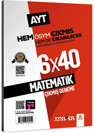 AYT Matematik ÖSYM Çıkmış ve Çıkabilecek Sorulardan Oluşturulmuş 6 Deneme Sınavı Tamamı Video Çözüml