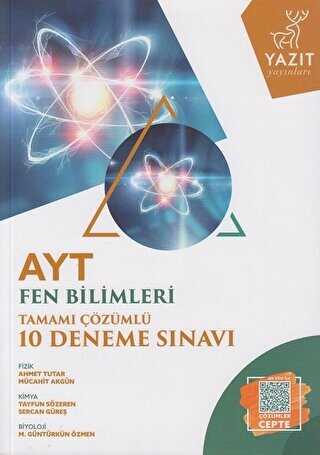 Yazıt YKS AYT Fen Bilimleri Tamamı Çözümlü 10 Deneme Sınavı