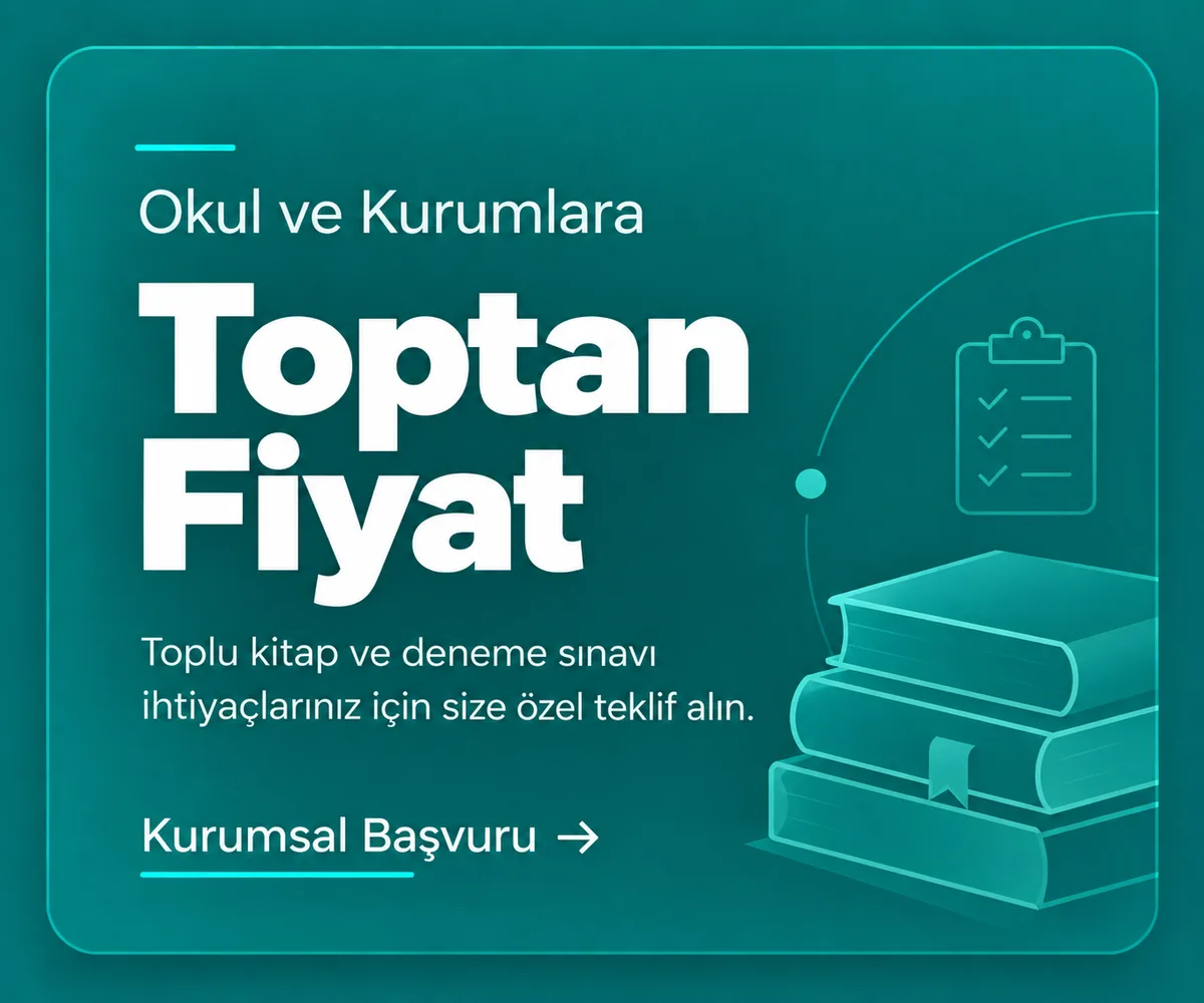 Okul ve kurumlara toptan fiyat — toplu kitap ve deneme sınavı ihtiyaçlarınız için kurumsal başvuru yapın.